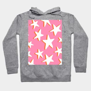 Pink and Orange Star Celestial Pattern Hoodie